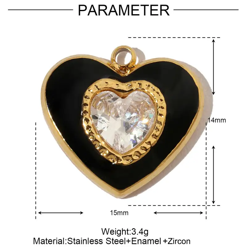 3pcs/Lot Stainless Steel Zircon Bear Paw DIY Bracelet Charm Heart Key Star Moon Necklace Pendant Woman Bowknot Jewelry Wholesale - Image 13