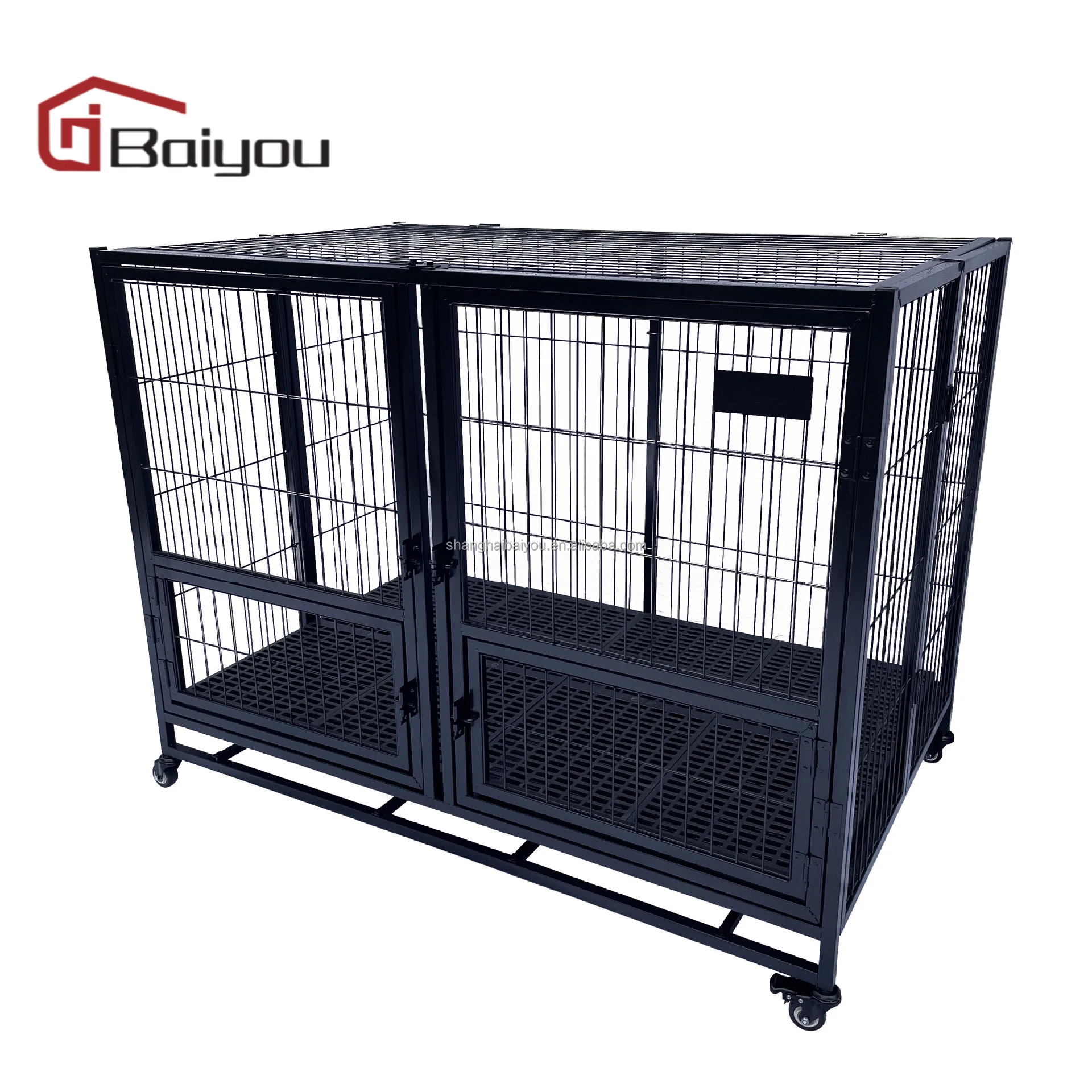 

Multiple Sizes Large Crate Heavyduty Folding Metal Kennels Cat Cage Stainless Steel Pet Dog Cages