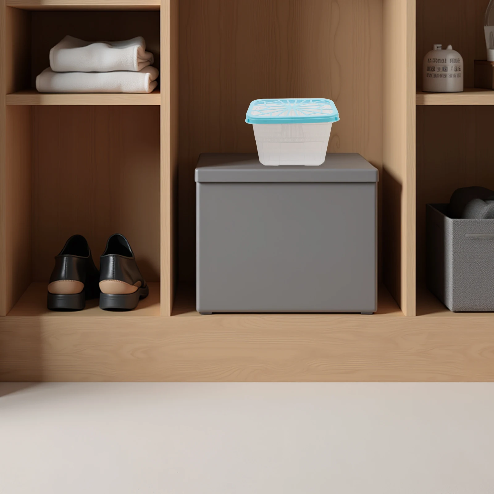 

8Pcs Dehumidifier Box for Closet Reusable Moisture Absorber Container with Lid Leak Proof Replacement Case Compact Size