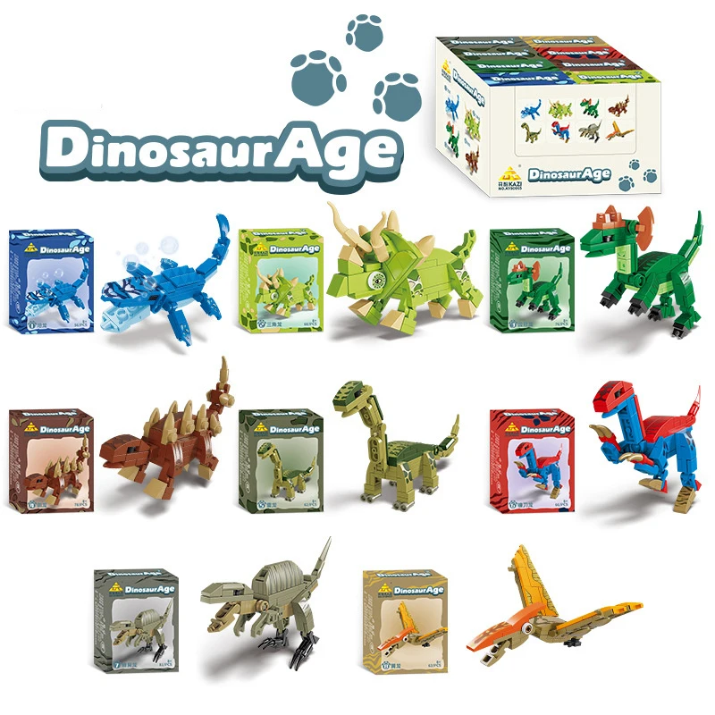 8Pcs/set Prehistoric Planet Jurassic Age Dinosaur Brick Compatible Dinosaur Developmental Toy Building Block Brick Toys Gift Boy