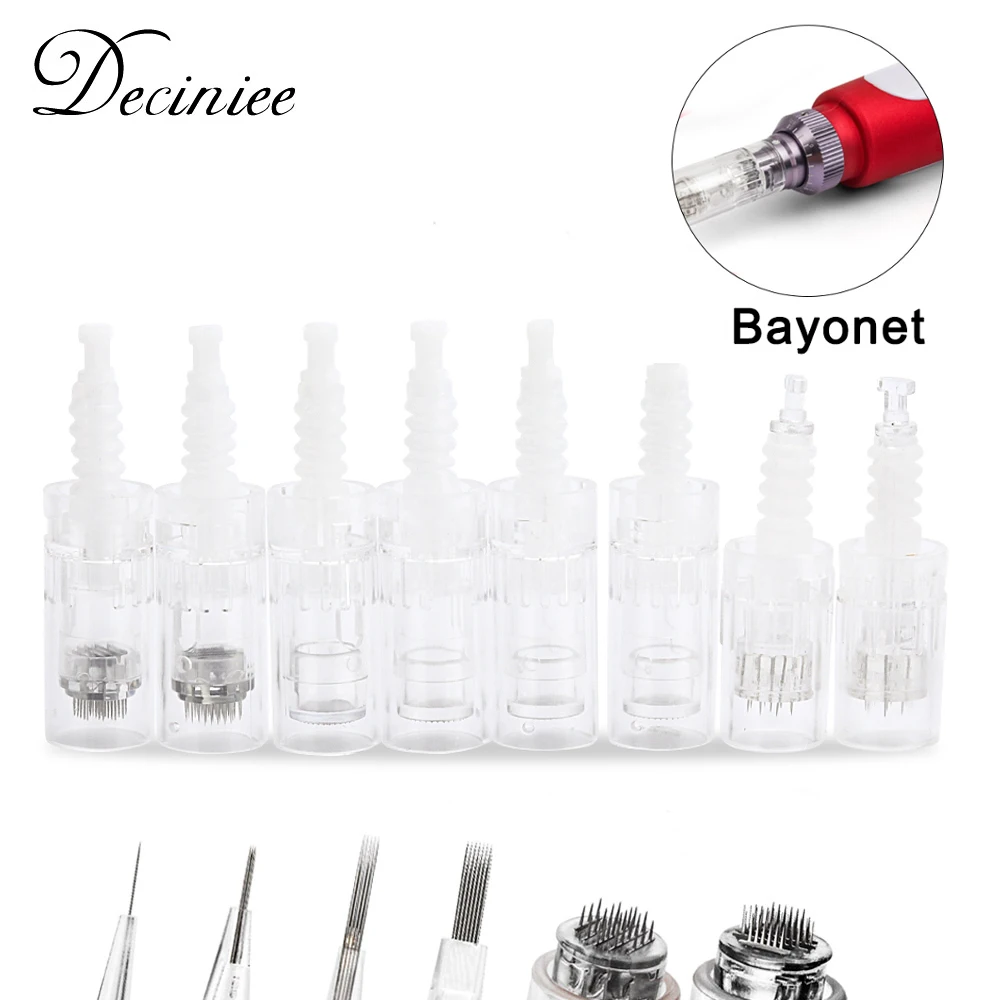 10/50 Uds cartucho de microagujas de bayoneta cartuchos de repuesto de aguja microblading 9/12/36/nanopin/pluma de microagujas 3D