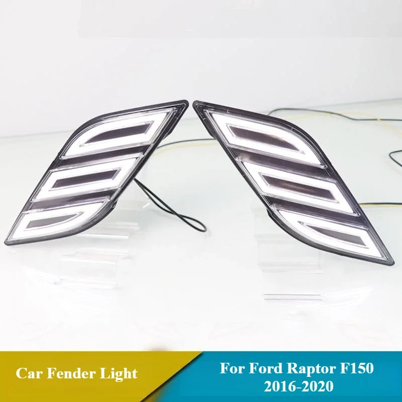 For Ford Raptor F150 F-150 2016-2020 Car Fender Light DRL Wheel Eyebrow Lights LED Daytime Running Light Dynamic Turn Signal detail image 4