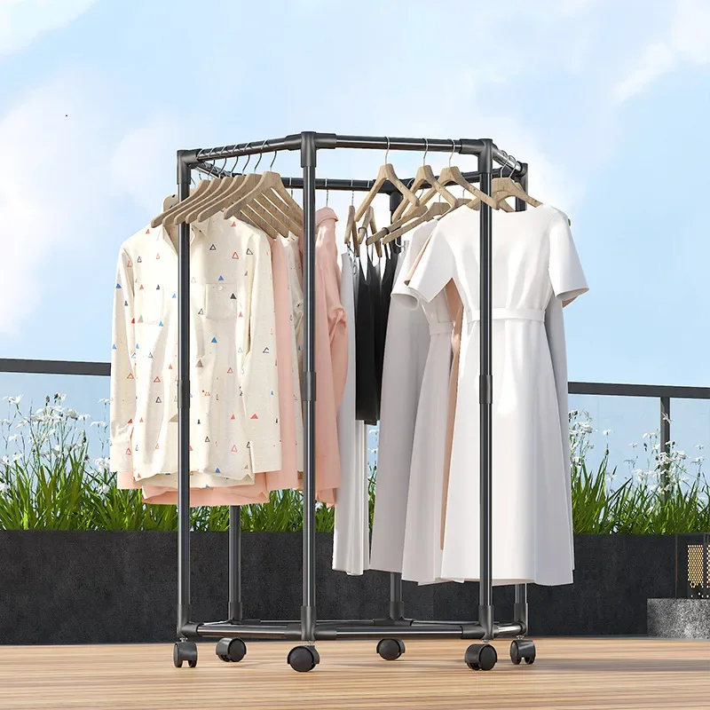 Clothes drying rack Floor-to-ceiling household balcony Indoor multi-functional rotating