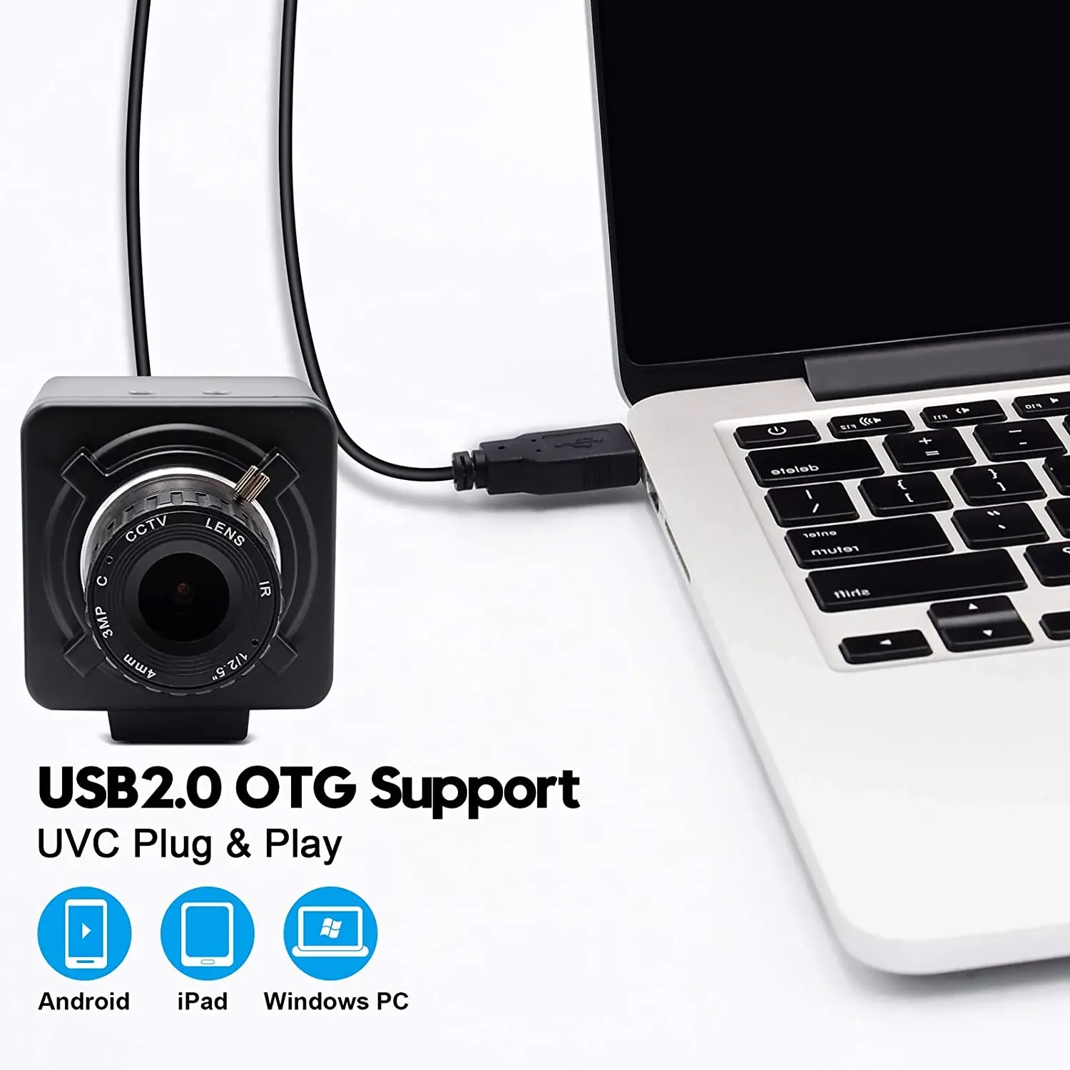 ELP 2MP 1080P Low Light HD USB Camera H.264 CMOS IMX323 Web Camera with 4mm Manual Focus Lens for Industrial Machine