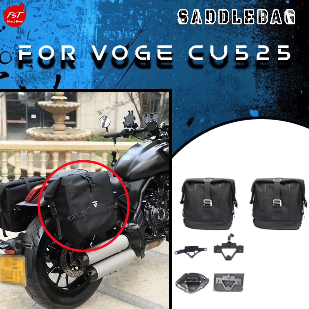 Quick Release Side Leather Saddlebag for Voge CU525, Waterproof Luggage Bag for Loncin CU525