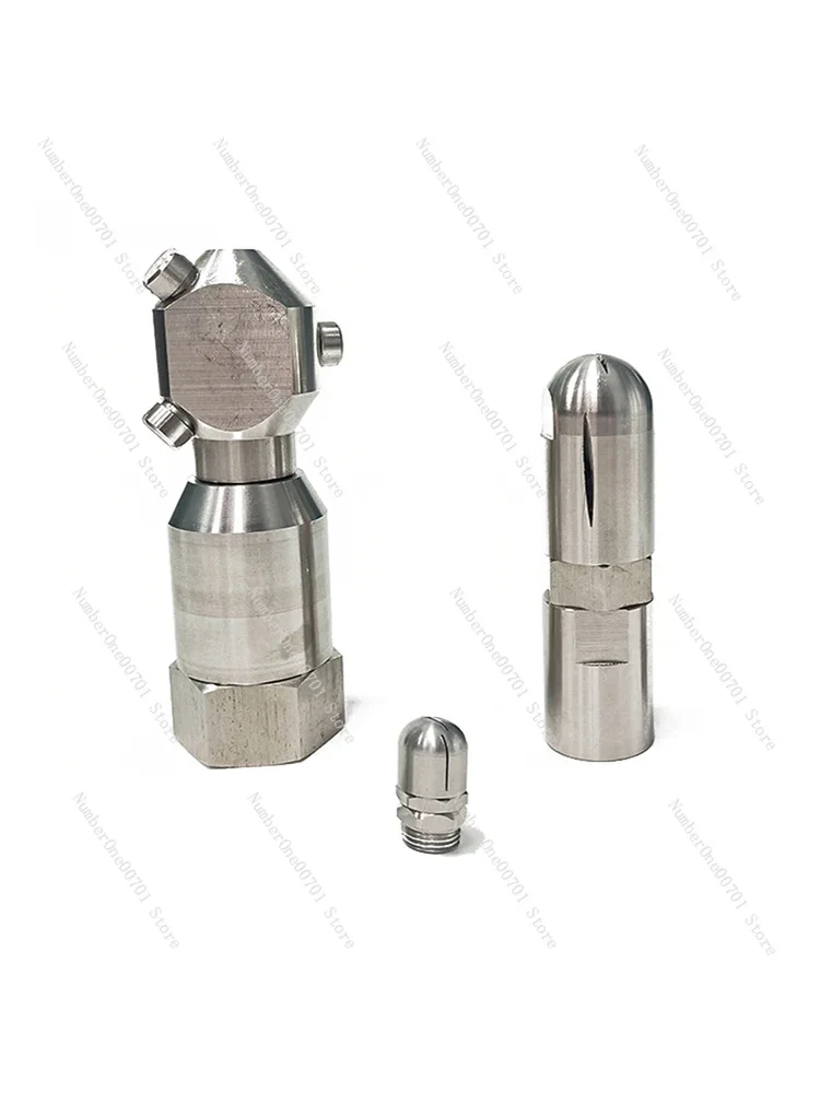 Steel Automatic Rotating Nozzle 360degrees Automatic Fan Bottle Inner Wall No Dead Angle High Pressure Cleaning Nozzle