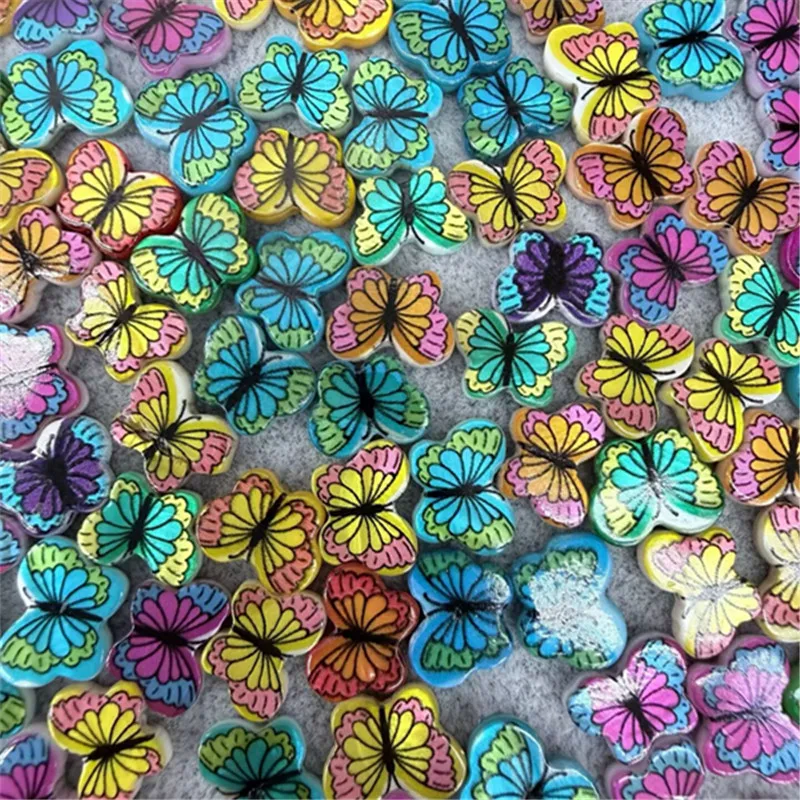 10PCS BUTTERFLY SHAPE SHELL MATERIAL 11X8MM MOTHER OF PEARL PRINTING SURFACE DIY JEWELRY ACCESSORIES BEST CHOICE