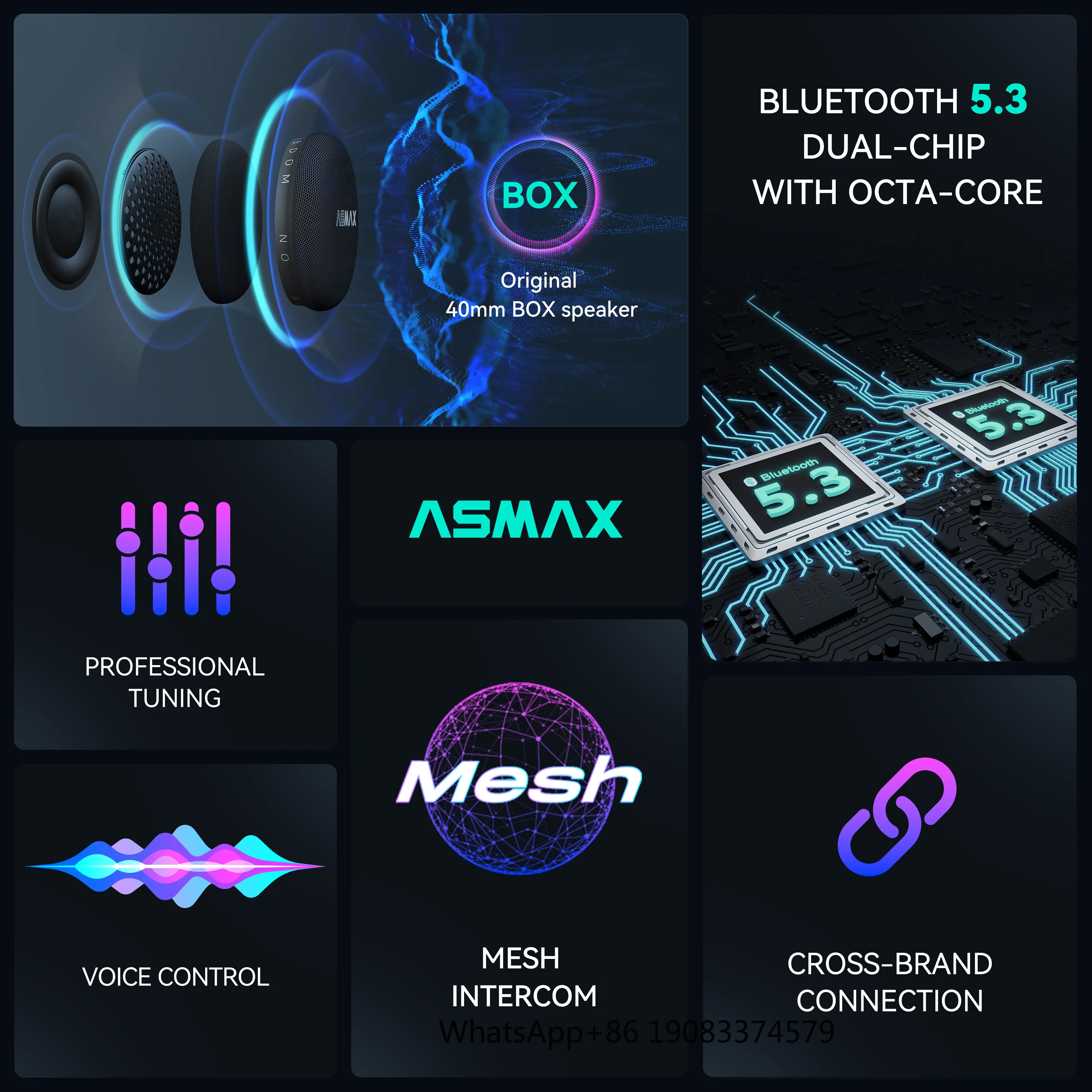ASMAX F1 PRO 10 Riders Helmet Headset 1000m Bluetooth MESH Intercom Motorcycle Intercomunicador Casco