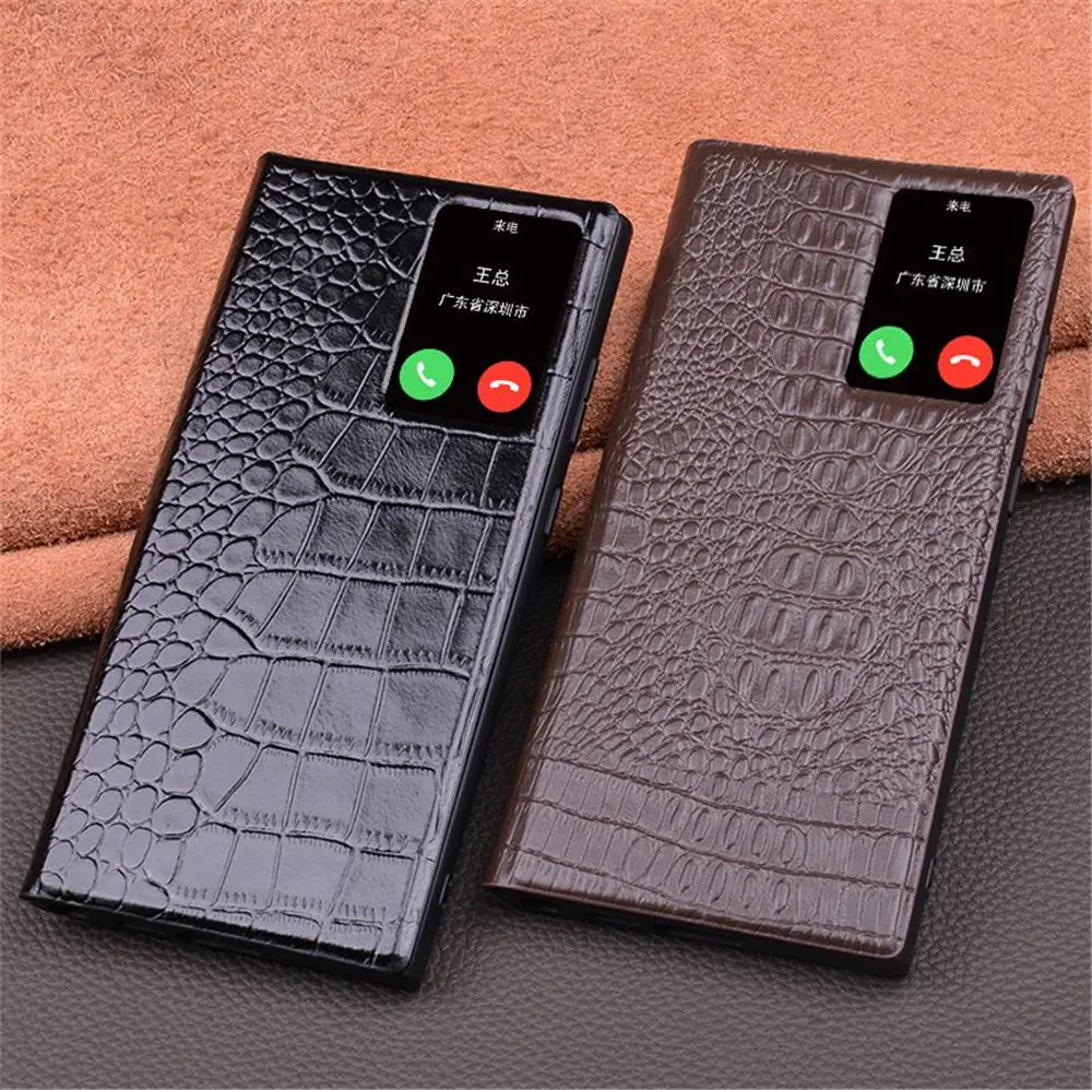 Luxury Genuine Cowhide Leather Magnetic Case For Samsung Galaxy S22 S23 S24 Ultra Crocodile Business Full Cover