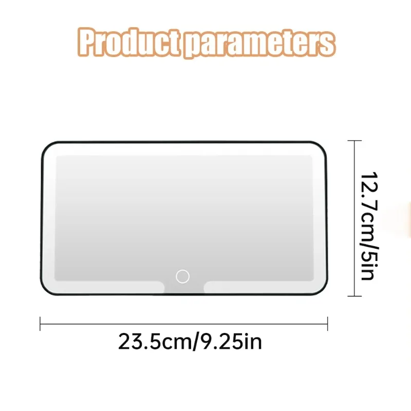 سيارة LED مرآة لوضع مساحيق التجميل HD مرآة ثلاثة والعتاد تعديل الشمس قناع لوحة الداخلية مرآة خلفية عكس الضوء السيارات المرآة البالونية #5