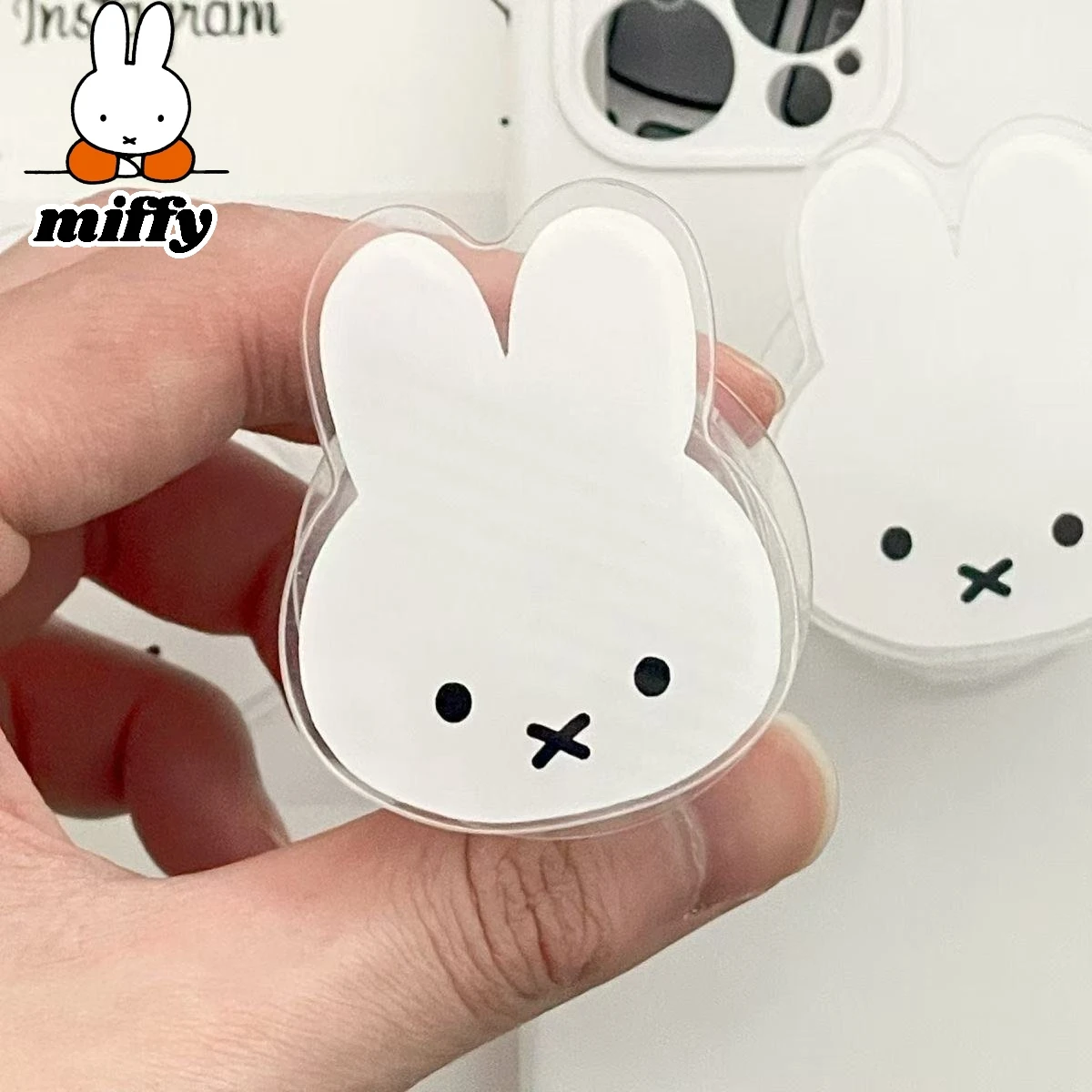 Neue Miffy-Kaninchen-Animations-Handyhülle mit Zwei-Dimensionalen Halterung für Jungen und Mädchen, Praktische Magnetische Handyhalterung