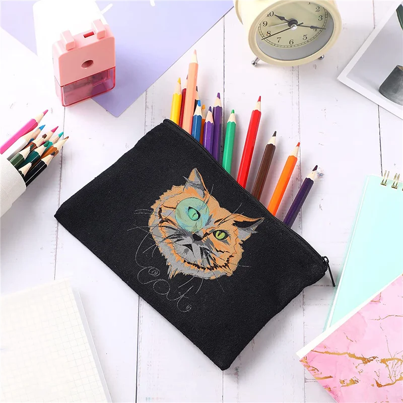 ABJG-80 แพ็คผ้าใบซิปแต่งหน้ากระเป๋าจํานวนมากดินสอกระเป๋า BLANK DIY CRAFT ผ้าใบกระเป๋าเครื่องสําอางกระเป๋า