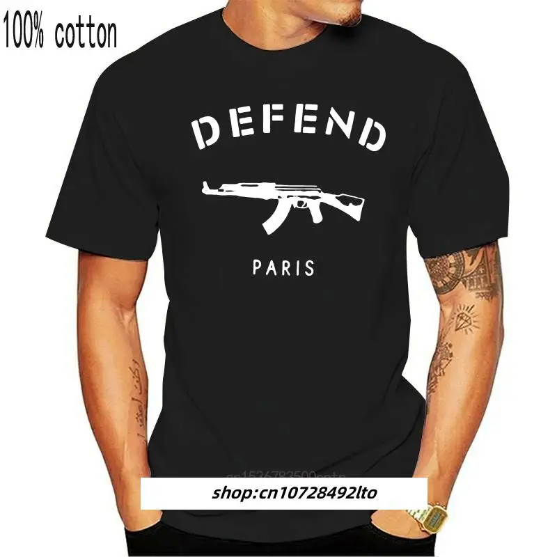 Kaus AK47 Gambar 3D Mempertahankan Paris Lengan Pendek Kaus Sweter Kasual