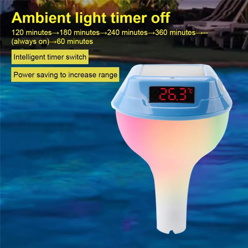 ABAH-For Floating Easy Read Large Solar Panel And LED Screen Thermometer IP68 Waterproof Thermometer