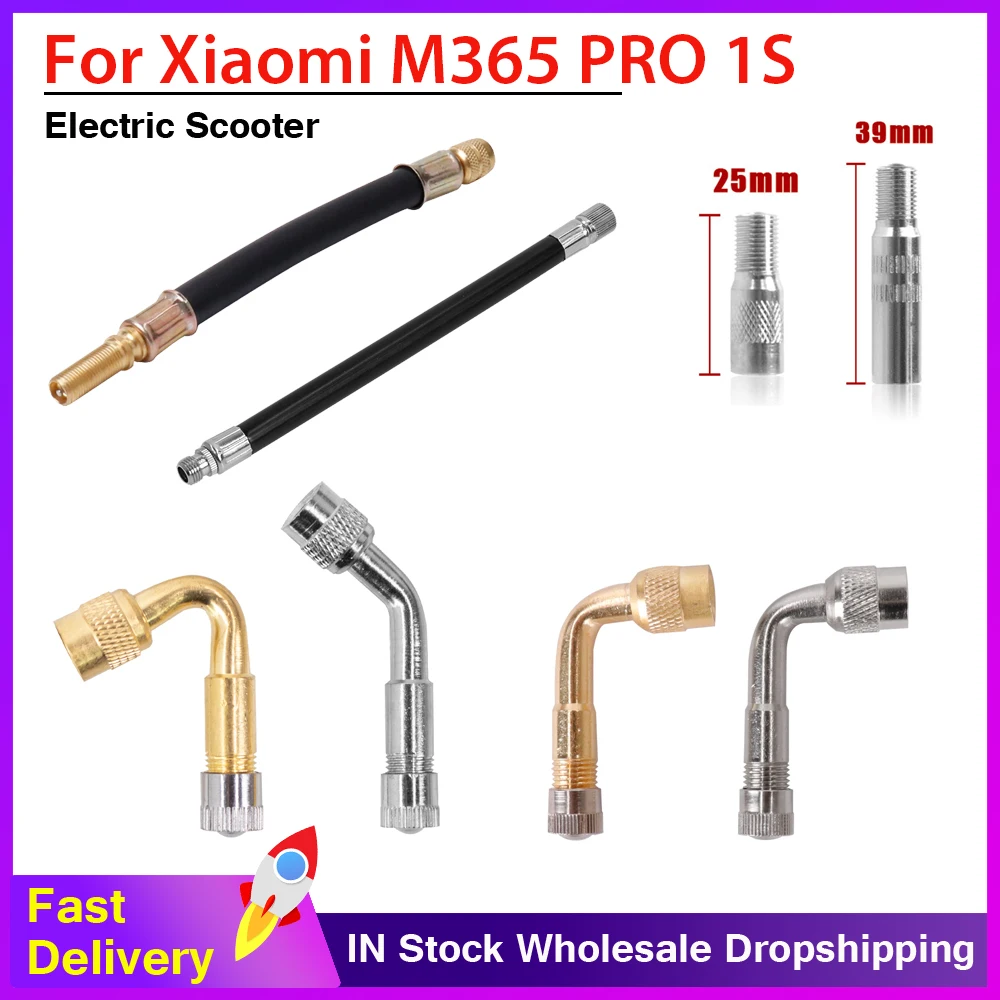 Valve Adapter Air Pump Extended Nozzle Hose for Xiaomi M365 PRO 1S Electric Scooter 45°/90°/135° Air Tyre Valves Accessories