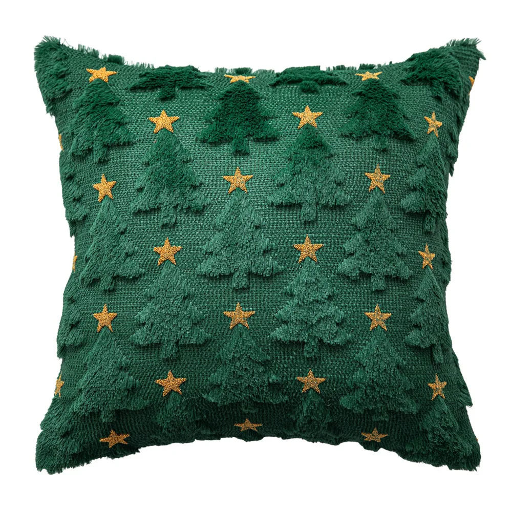 

1pc Christmas Decorative Throw Cushion Set - Knitted Christmas Tree/Christmas Santa Pattern for Living Room Sofa Cushion Cover