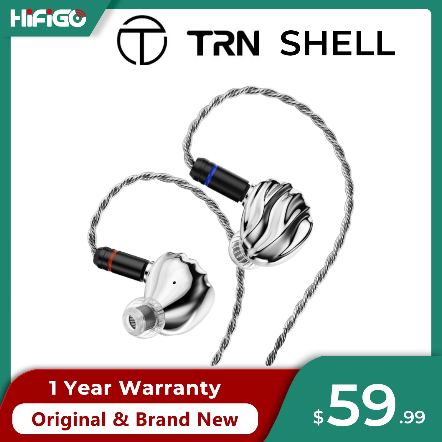 TRN SHELL Four-Unit Dynamic Driver Planar Hybrid Headphones Triple Dynamic + Planar Acoustic Architecture Headphones