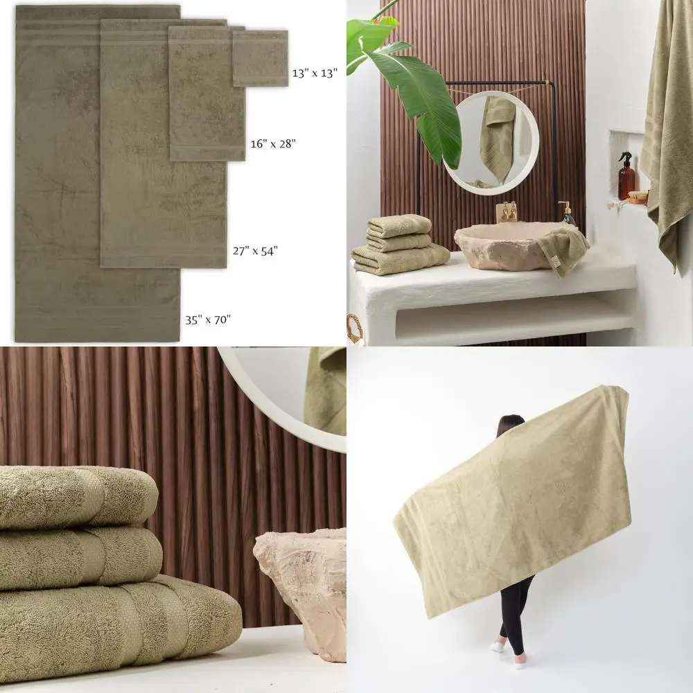 

Роскошный набор зеленых хлопковых турецких банных полотенец из 4 шт. | Плюш, мягкий, прочный, впитывающий | Полотенца высшего качества