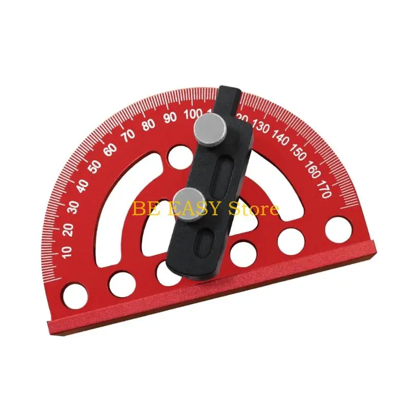 E28F Woodworking Layout Protractor Guide with Sliding Lock Bar, Clear Scale Reading and Metal Body for Daily Line Transfer Tasks