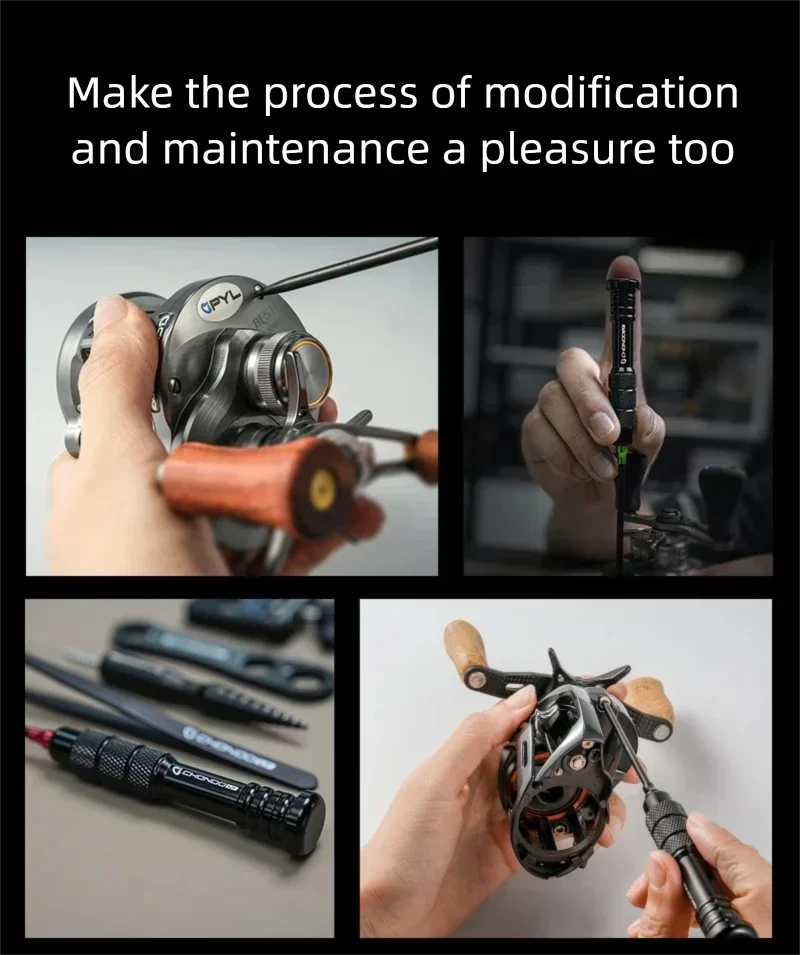 PYL 9+2 S2 Legierungsstahl-Schraubendreher-Set, Wartungs- und Reparaturwerkzeuge für Angelrollen, geeignet für Baitcasting- und Spinnrollen von Shimano, Daiwa, ABU. – Detail 6