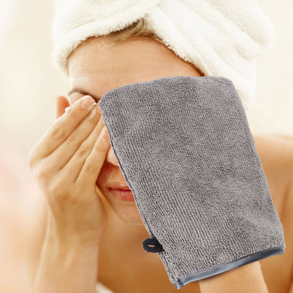6 stücke Make-Up Entferner Handschuhe Mikrofaser Gesichts Reinigung Handschuhe Wiederverwendbare Weiche Poren-Reinigung Tragbare Haushalt Gesicht Waschen Handschuhe