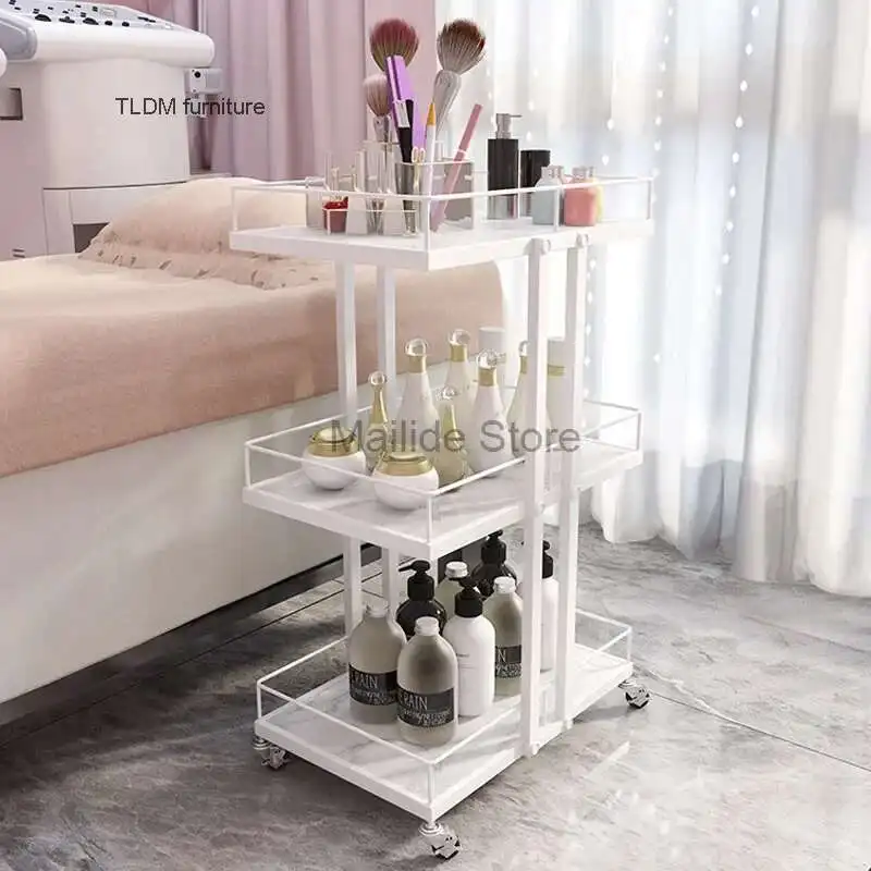 

Minimalist Iron Trolleys Light Luxury Modern Salon Furniture Beauty Salon Mobile Rack Multi-layer Tool Cart Home Storage Trolley