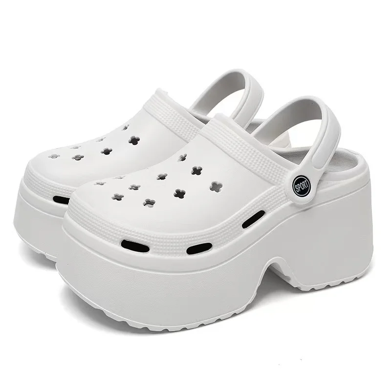 ليوبارد سميكة القاع قباقيب للنساء مغلقة تو صنادل أرضية مكتنزة امرأة الصيف 2025 سوبر عالية إسفين كعب النعال الإناث #5