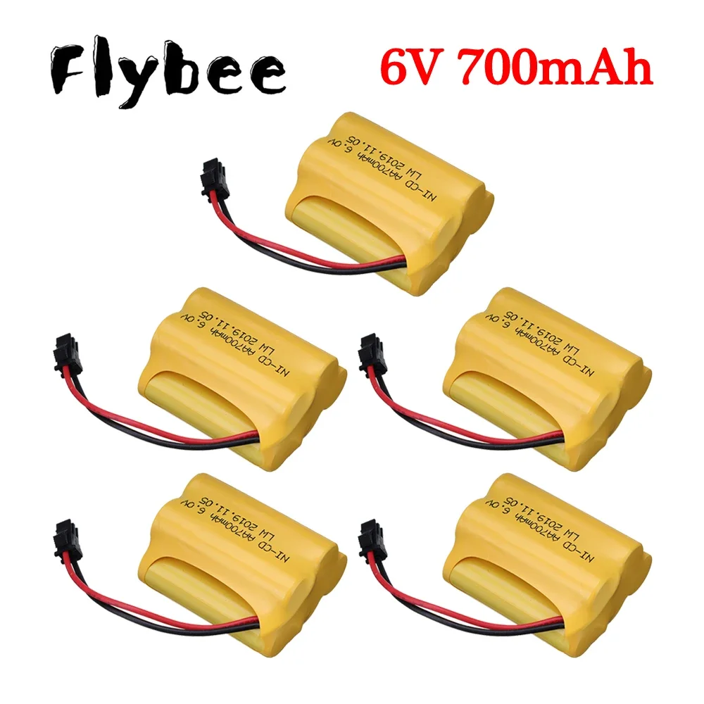 (SM Plug) Ni-CD 6v 700mah Battery For Rc toys Cars Tanks Trucks Robots Boats Gun AA 6v Rechargeable Battery Pack wholesale 10pcs