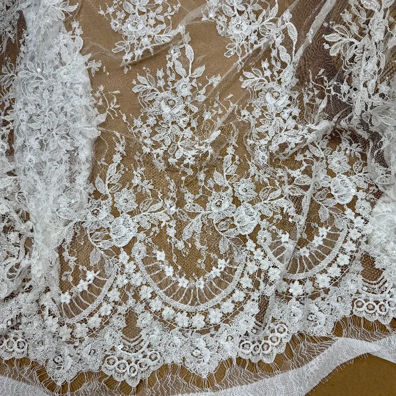 Classic Pattern Positioning Lace Fabric 3m x 1.5m Eyelash Lace for Dressmaking