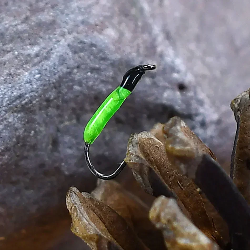 MNFT 10 Stück/Nymphe Scud Bug Wurm Fliegen Caddis Larven Insektenköder Schnell sinkende Forellen-Angelköder Box-Set – Detail 6