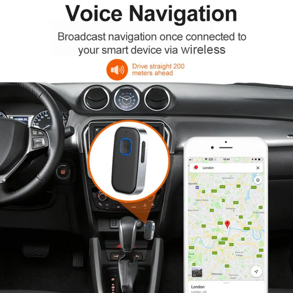 Bluetooth-compatible Receiver with Microphone 10 Meters Bluetooth-compatible Range Receiver Wireless Bluetooth Car for Calls