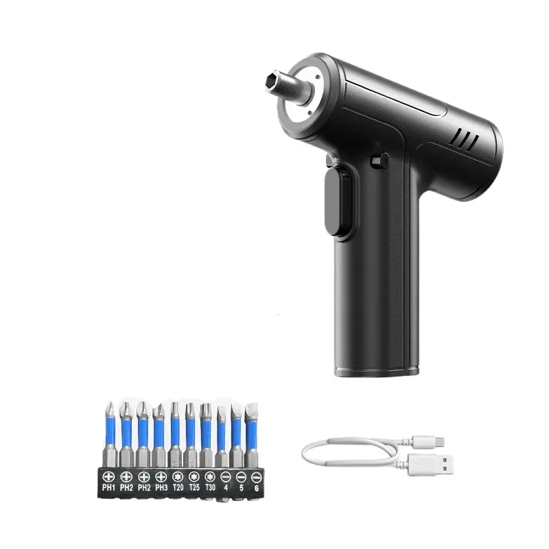 Compacte 4,2 V 250 RPM elektrische schroevendraaier, 5N.M koppel pistoolgreep accuboormachine, Type-C oplaadbare Li-ion batterij,