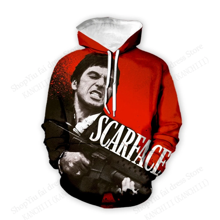 Movie Scarface 3d Print Hoodies Men Women Fashion Oversized Vintage Hoodie Sweatshirt Tony Montana Coat Mens Clothing Moletom