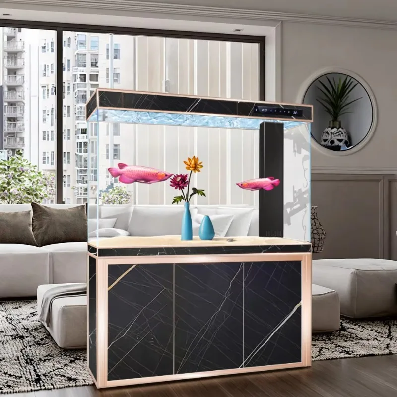 

Customized Large Indoor Clear Glass Aquarium Fish Tank New Design Eco-Friendly Living Room Space Made in China