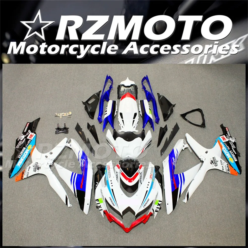 New ABS Motorcycle Fairings Kit For Suzuki GSXR600 GSXR750 08 09 10 K8 GSXR 600 750 2008 2009 2010 Bodywork Set Blue White