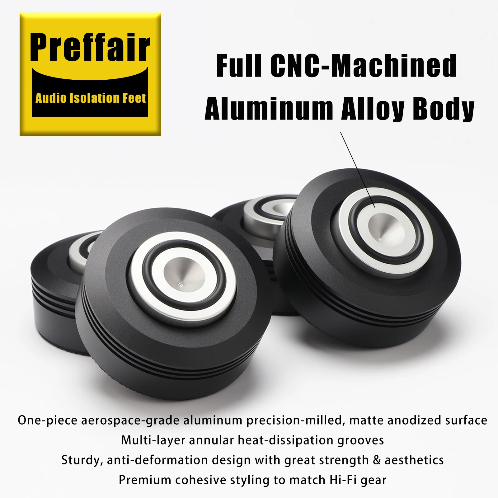 Preffair SP5020B Speaker Feet Pads Vibration Absorption Stands Shock Absorber for amp/speaker/cd/mixers