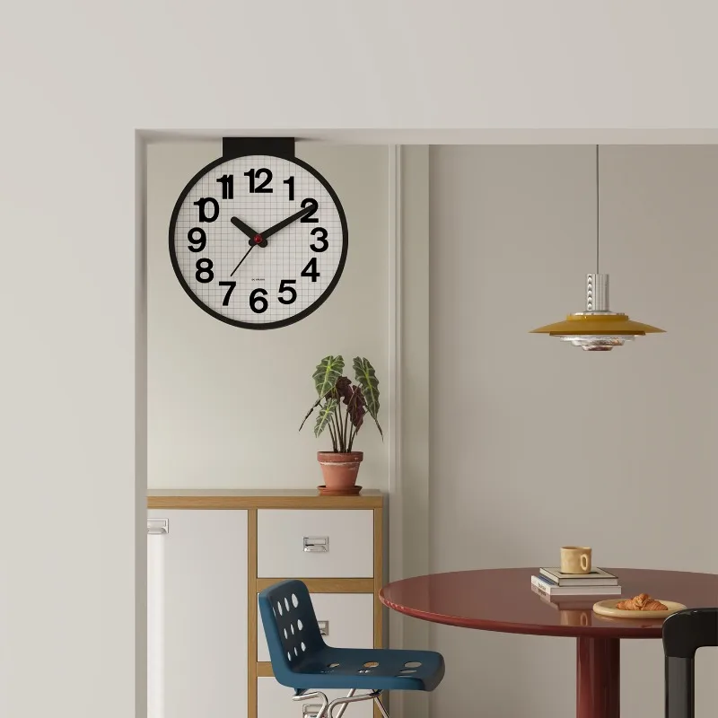 Corner Double Sided Wall Clock Modern Wall Watch Silent Luxury Aesthetic Mural Clocks Minimalist Elegant Living Room Watches