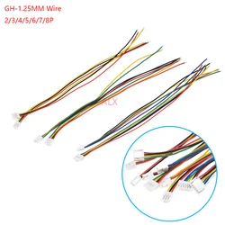 10Pcs Micro JST GH 1.25 2/3/4/5/6/7/8 Pin Male Plug Connector With Wire Cables 150mm Single Connector 28AWG 1.25MM 2P/3P/4P/5P