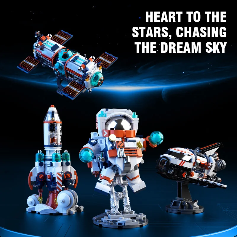 

Astronaut Space Building Blocks Kids Toy Shuttle Spacecraft Rocket Aerospace Bricks Moc Assembled Toys Children Christmas Gifts