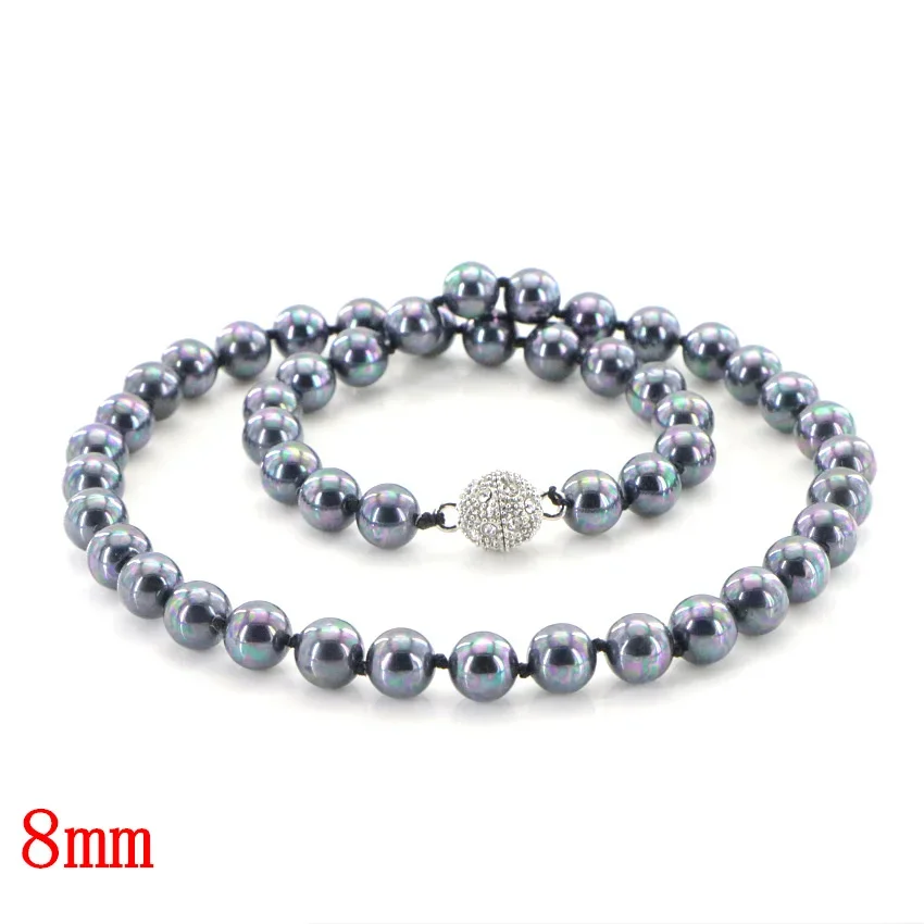 10mm Black South Sea Shell Pearl Necklace AAA Fashion Glamour Woman Girl Birthday Gift Christmas Wedding Jewelry Wholesale 45cm