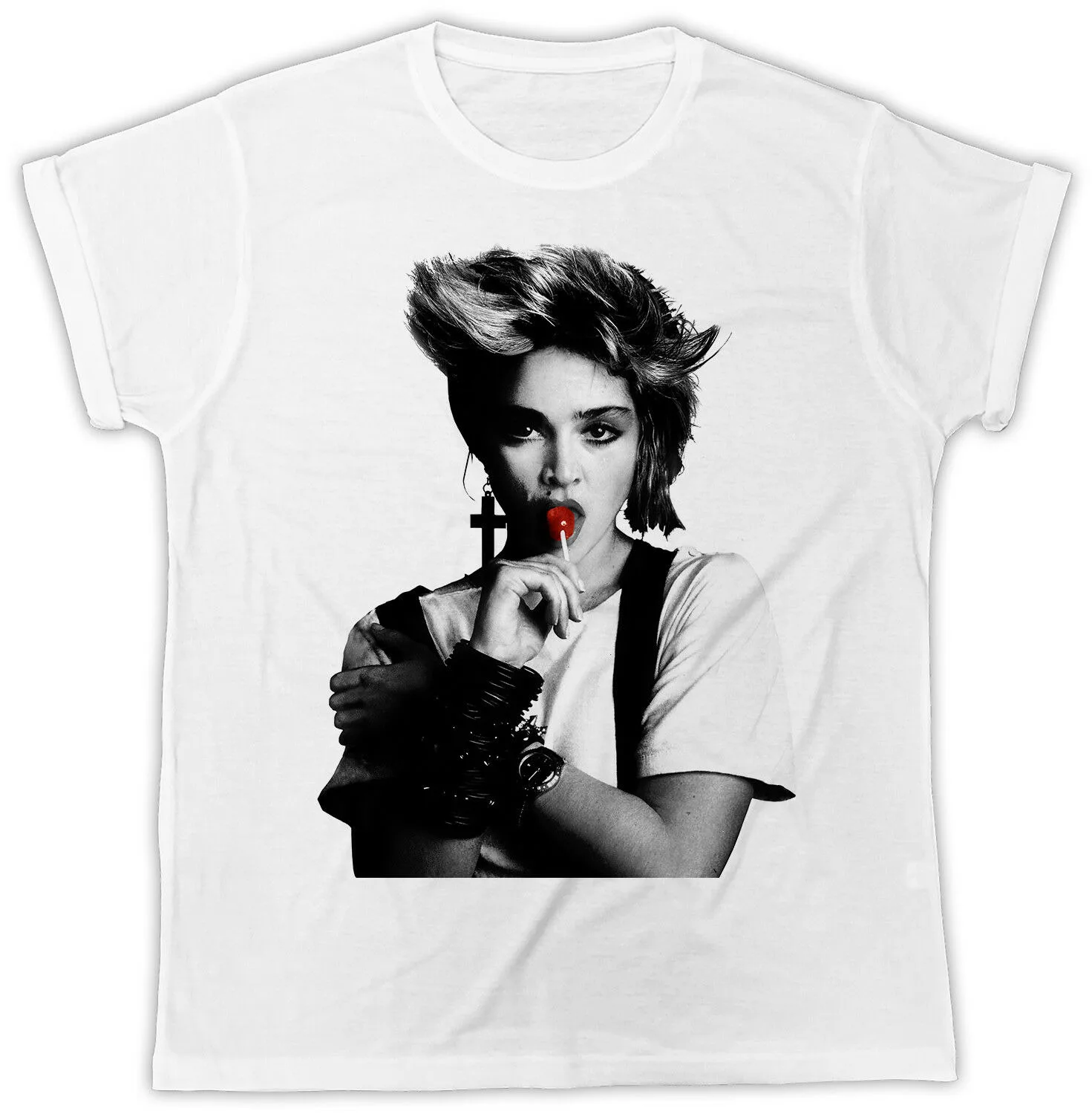 Cool Madonna Lollipop Tour Cotton White S-2XL Men T-shirt