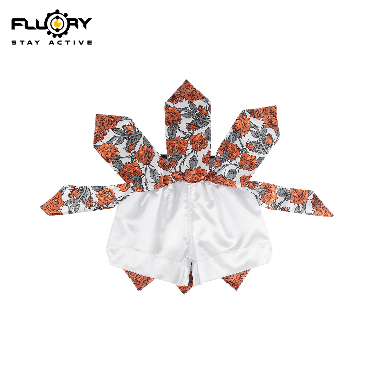 FLUORY Skeleton Rose Muay Thai Shorts, Lotus Skirt Boxshorts, Geeignet für Kampfsport Boxen MMA Gym Muay Thai Shorts – Detail 5