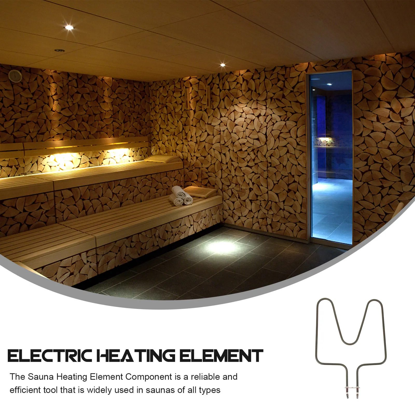 

Professional Electric Sauna Heating Element Durable Long Lasting Accessory High Heat Transfer Fast Warm Up Sauna Clubs Fitness