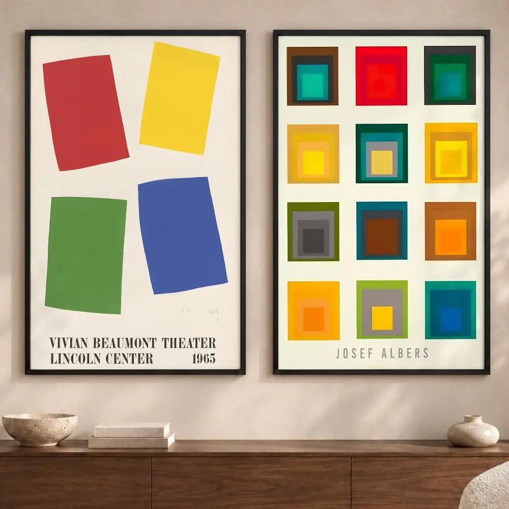 Artist J-Josef AlbersS Poster Art  Self-Adhesive No Glue Residue Wall Sticker for Home Office Nursery