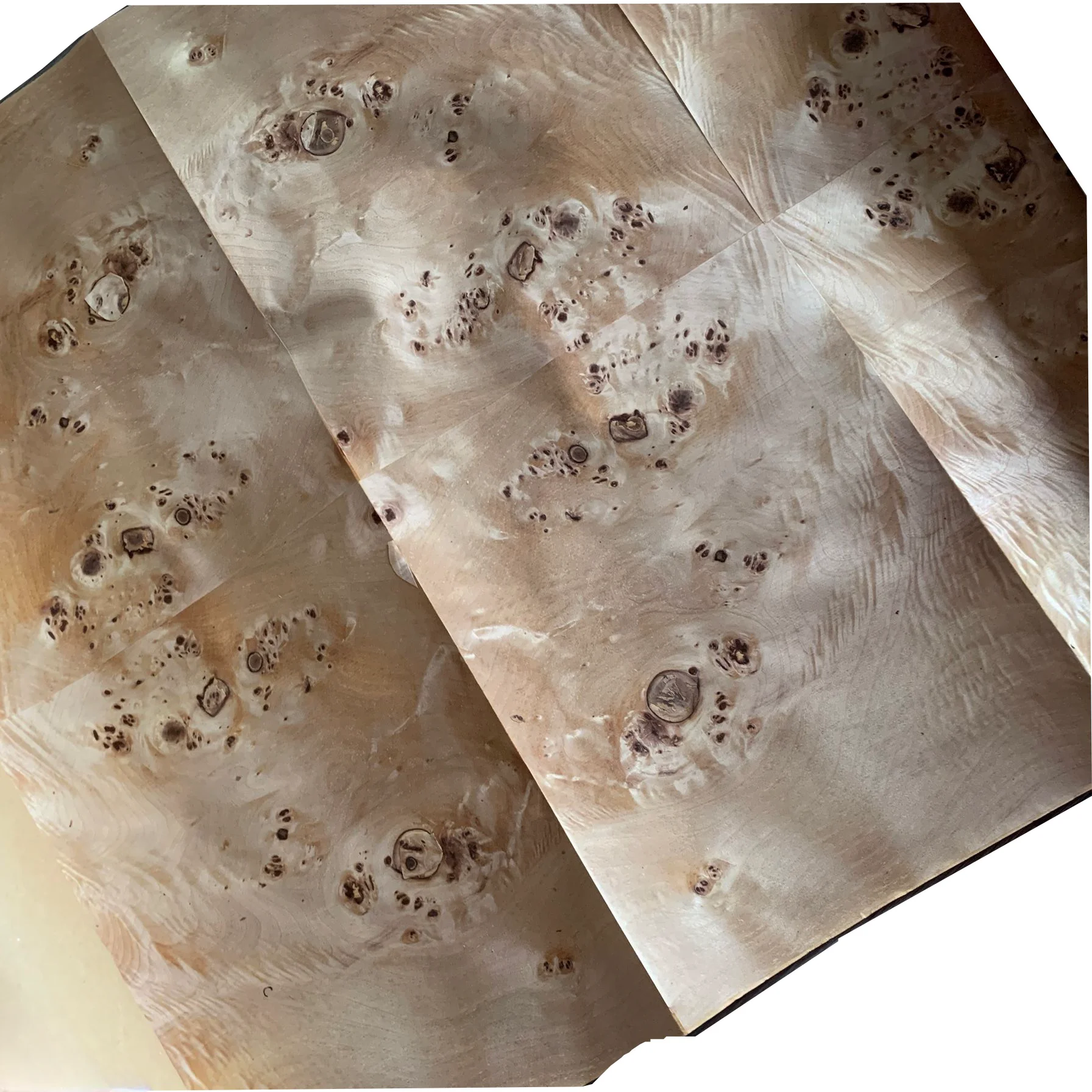 Natural Wood Veneer White Poplar with Burl Kraft Paper for Furniture Guitar Stereo about 60cm x 2.5m 0.25mm Thick