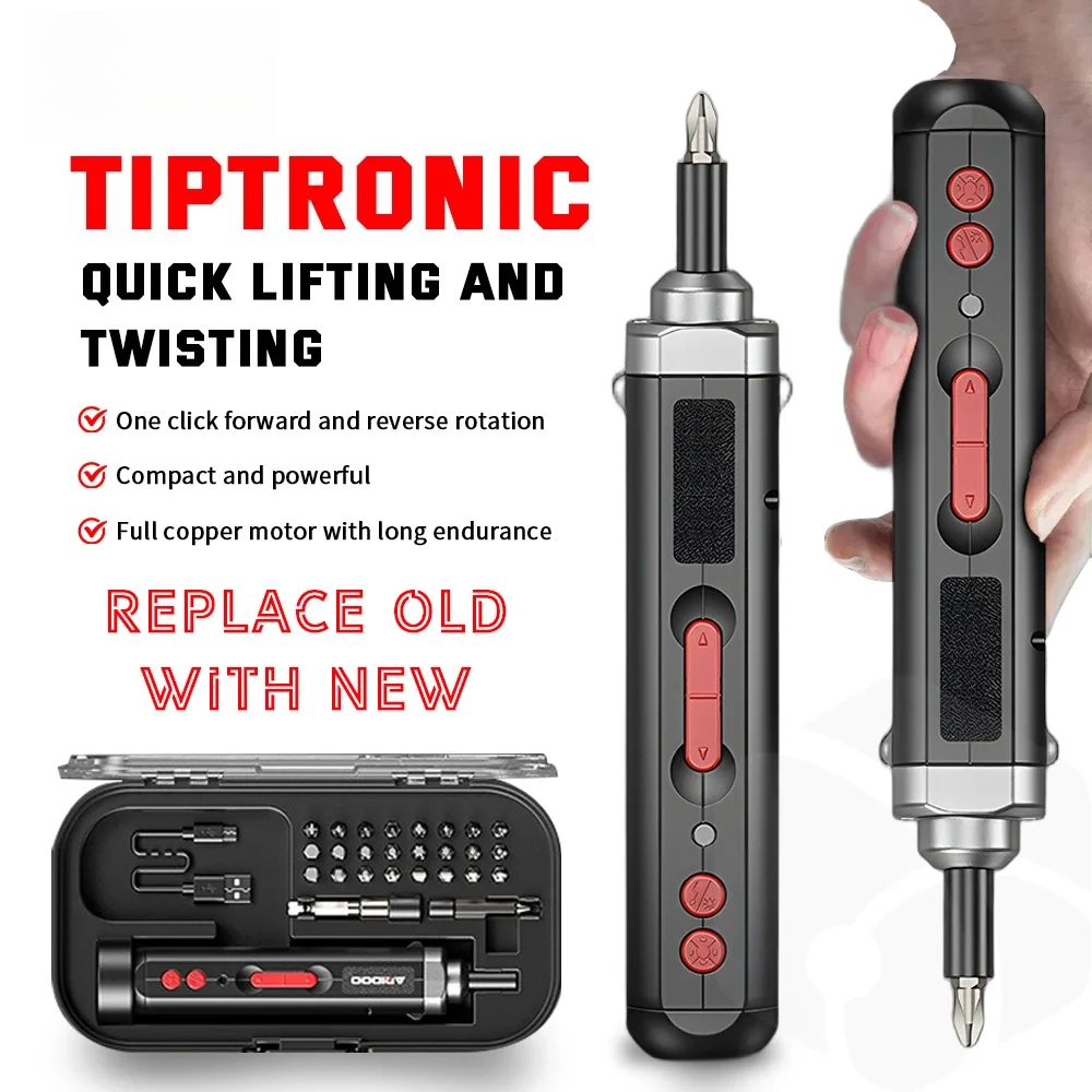 Electric Screwdriver Cordless, Rechargeable Power Screwdrivers Set, Automatic Home Repair USB Cable Tool Kit with LED Lights