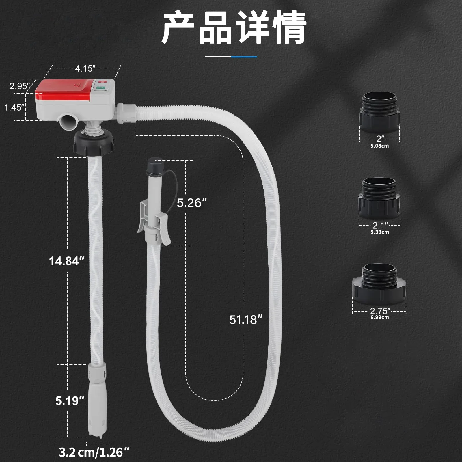 Outdoor Electric Oil Pump 3.2GPM - Self-Stop Induction, 4AA Battery Liquid Fuel Pump