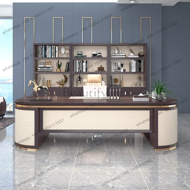 LJY L Shaped Computer Desks With Storage Work Drawers Desk Tablet Holder Executive Furniture Desk With Hutch Desk Set Office Des