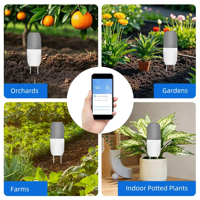 A39Q-Tuya Wifi Smart Soil Meter Temperature And Humidity Soil Detector APP Remote For Garden Home Farms