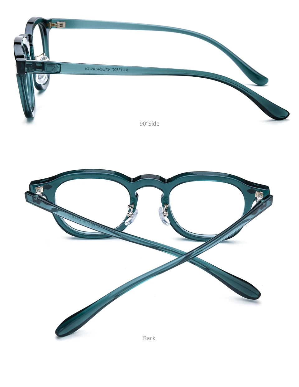 NIANZHEN Acetat-Brillengestell für Herren, Neue Quadratische Markendesign-Brille für Damen, Retro Vintage Brillen, Johnny Depp Brillen 5507 – Detail 5